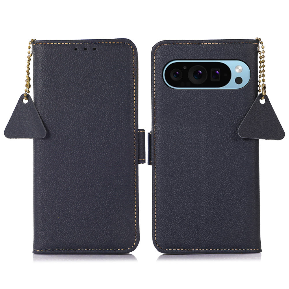 TJ For Google Pixel 9 Case RFID Blocking Genuine Cow Leather Flip Phone Cover TJ For Google Pixel 9 Case RFID Blocking Genuine Cow Leather Flip Phone Cover